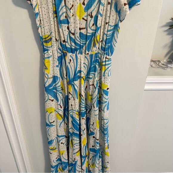 Tuckernuck Soler Yellow Blue Linen Floral Maxi Dress XS/S - Picture 16 of 16